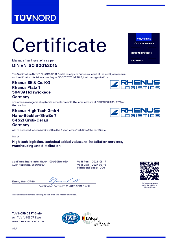 DIN EN ISO 9001:2015