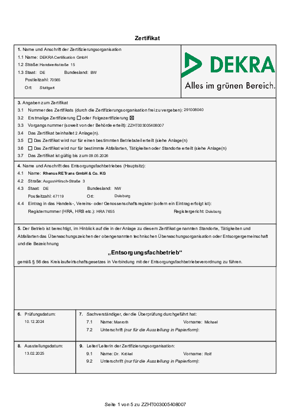 EfB – Specialist for waste management